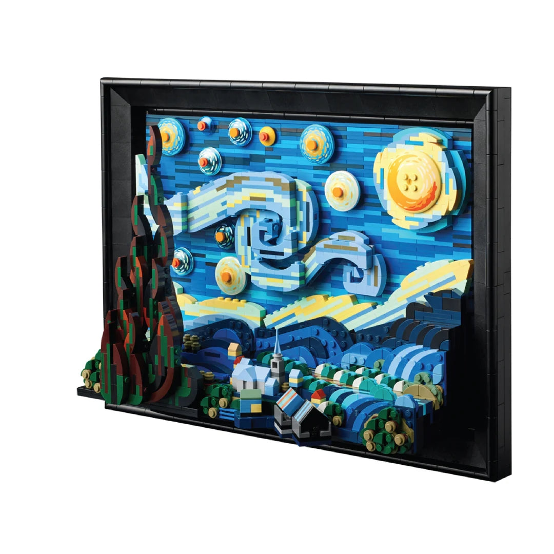 Brico Arte - A Noite Estrelada de Van Gogh 1731 peças estilo LEGO | Blocos de Montar